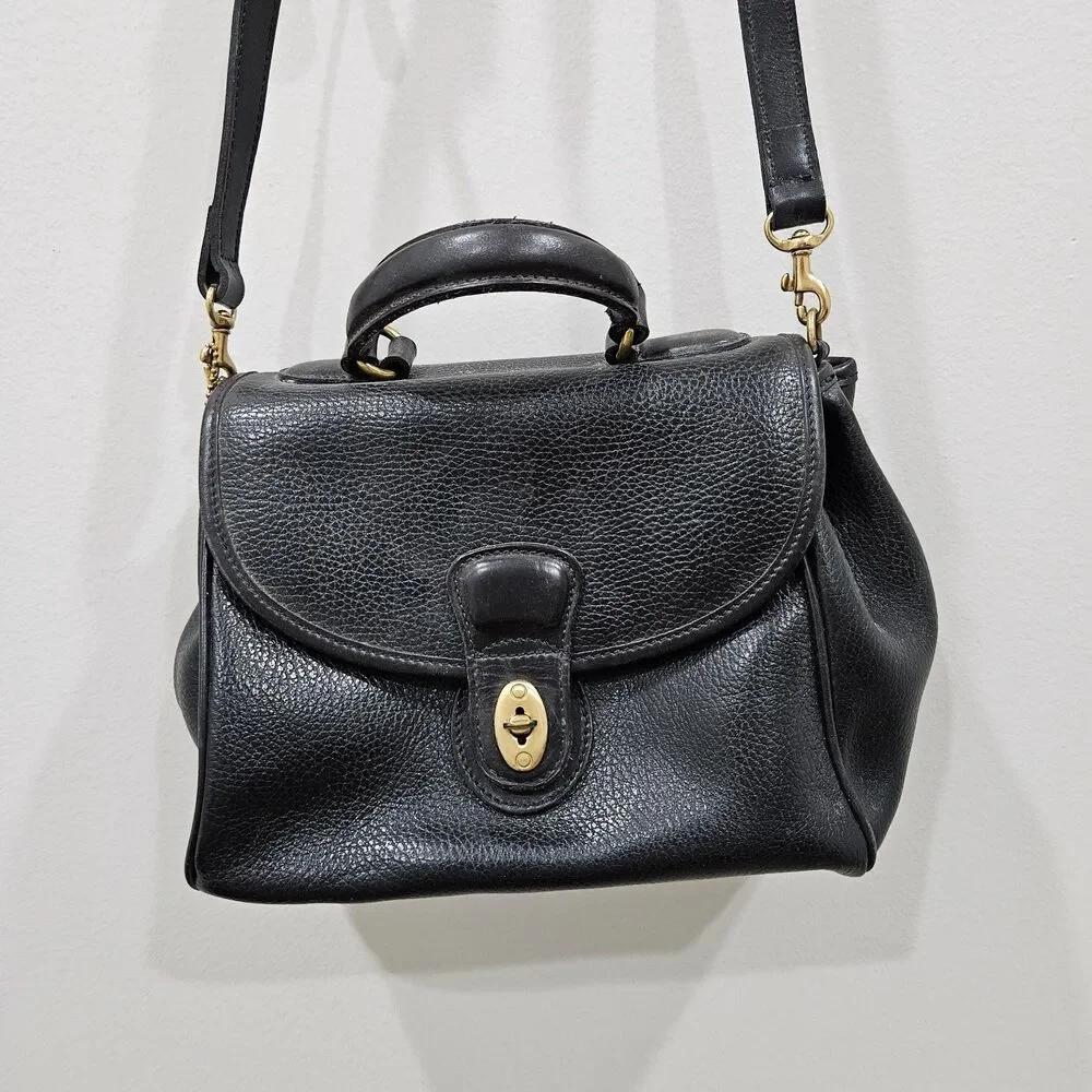 Vintage Coach Sheridan Monticello Leather Crossbody Bag Black Fairy Whimsygoth